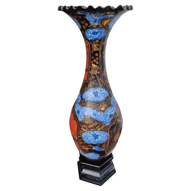 Antique Edo Period Japanese Arita Porcelain and Lacquer Vase For Sale - Image 9 of 9