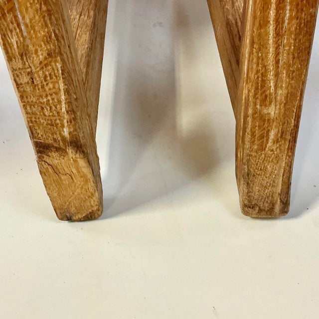 Cinco De Mayo - 1970s Brutalist Boho Chic Mexican Ceruse Oak & Leather Strap Dining Chairs - A Pair. For Sale - Image 13 of 13