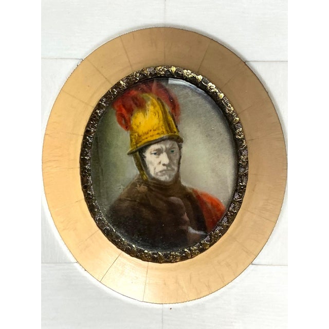 Vintage Hand-Painted Portrait Miniature For Sale - Image 9 of 17