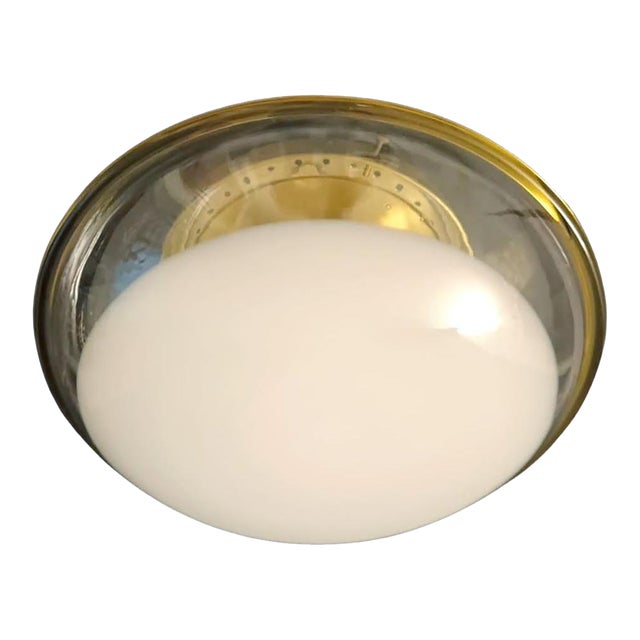 1960s Murano Milky White Flush Mount For Sale