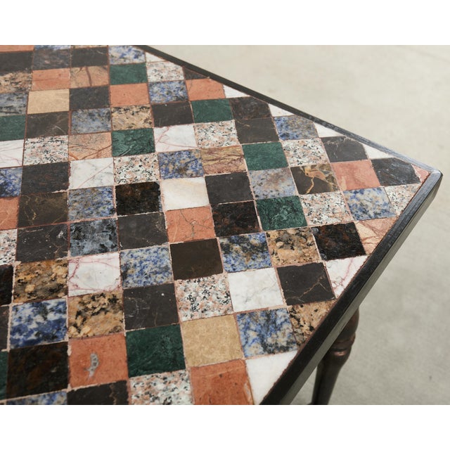 Monumental Italian Mosaic Marble Top Specimen Cocktail Table For Sale In Sacramento - Image 6 of 18