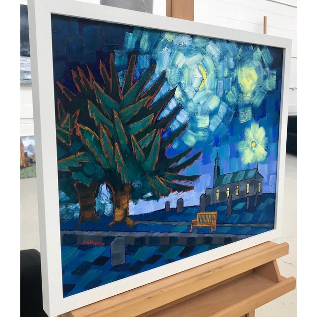 Impressionist Anthony D Padgett, Starry Night after Vincent Van Gogh Saint Remy 1889 by Emerging British Artist, 2017 For Sale - Image 3 of 5