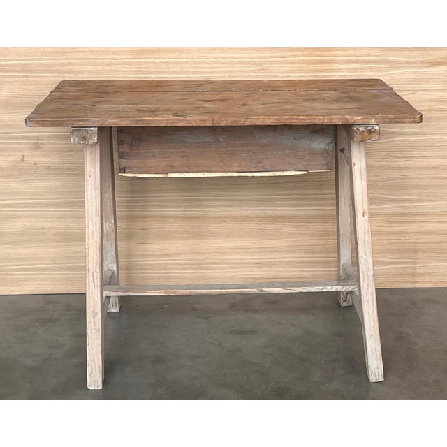 Early 19th Century Spanish Baroque Bleached Side Table with Drawer For Sale - Image 14 of 18