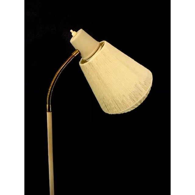 Cream Scandinavian Floor Lamp with Thread Shade attributed to Boréns, 1950s For Sale - Image 8 of 18
