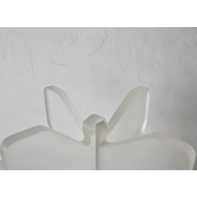 1980s Lion in Frost Style Lucite Butterfly Wing Shape Mid-Century Coffee Table Base For Sale - Image 11 of 16