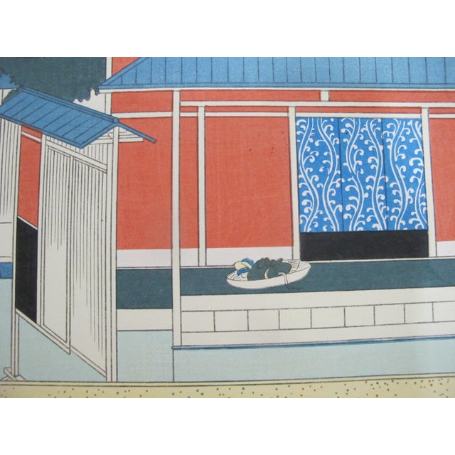 Sadanobu Hasegawa III Japanese Bunraku Puppet Theater Tissue Overlay Woodblock For Sale - Image 4 of 8