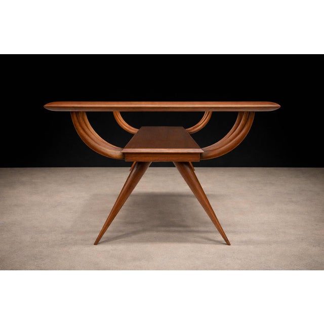 Mid-Century Modern Coffee Table in Caviuna Wood & Glass, Giuseppe Scapinelli, 1950s For Sale - Image 3 of 9