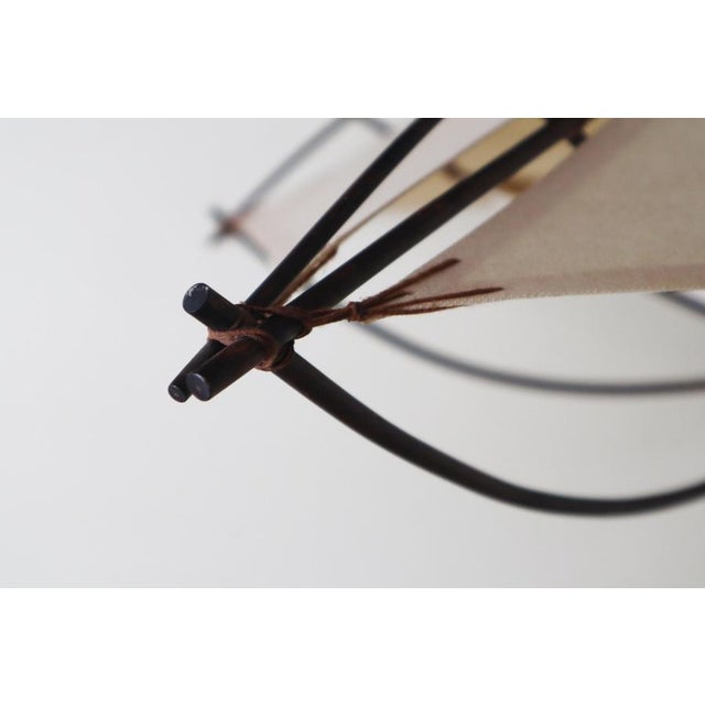 1970s Mid-Century Modern Architectural Ceiling Light in Bamboo and Textile, 1970s For Sale - Image 5 of 16