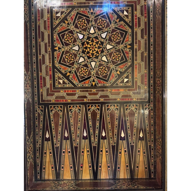 1990s Marquetry Wood Inlaid Backgammon & Chess Folding Board For Sale In Los Angeles - Image 6 of 6
