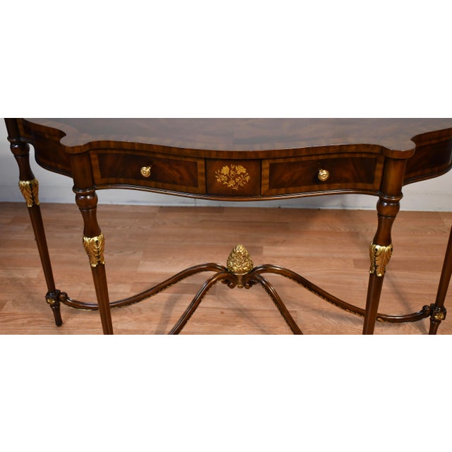 2000 - 2009 Maitland Smith Mahogany Console Table / Sofa Table For Sale - Image 5 of 17