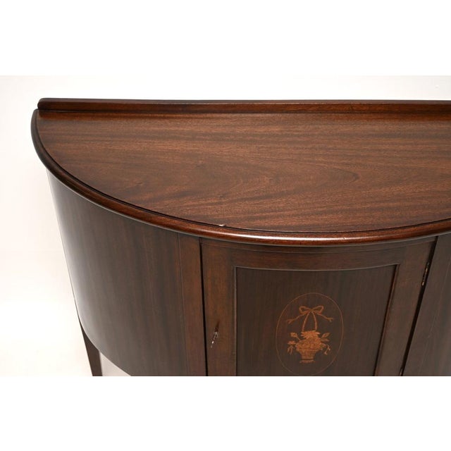 Wood Antique Edwardian Bow Front Cabinet, 1900 For Sale - Image 7 of 10