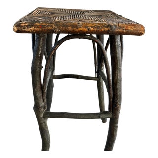 Early 20th Century Bent Wood/Handy Work Side Table For Sale