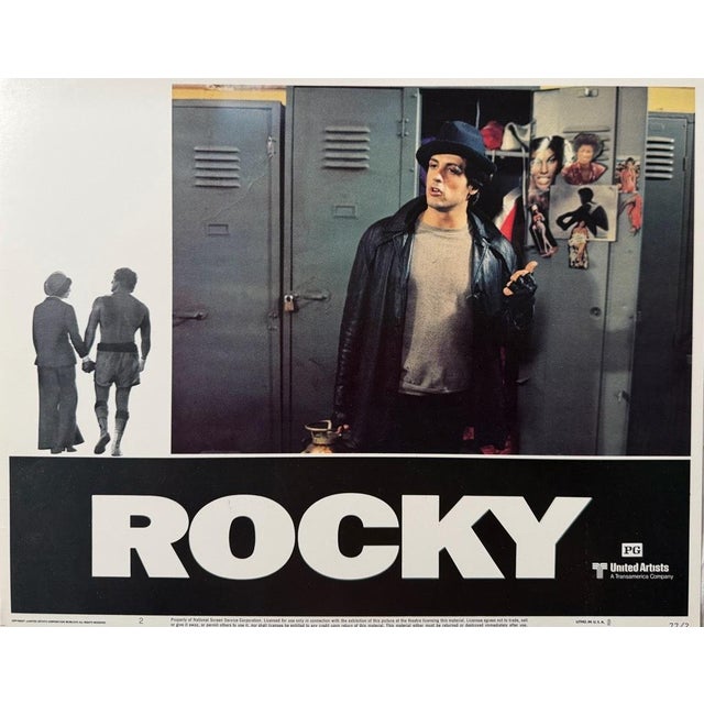 'Rocky' 1976 Original Vintage Cinema Lobby Card Framed In Brown. Extra Large 11x14" inches / 28x36 cm paper size 18x21"...
