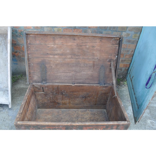 Antique Hungarian Pine Blanket Chest For Sale - Image 4 of 9