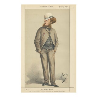Vanity Fair, Victorian Statesman with Medal Political Portrait, 1870, Paper For Sale