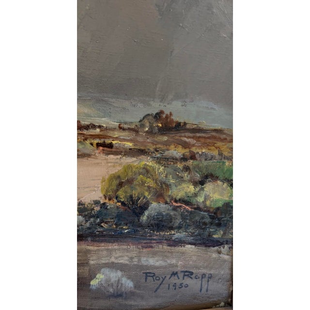 Realism Palm Springs Desert, Oil on Canvas by Robb M. Roy, 1950 For Sale - Image 3 of 4