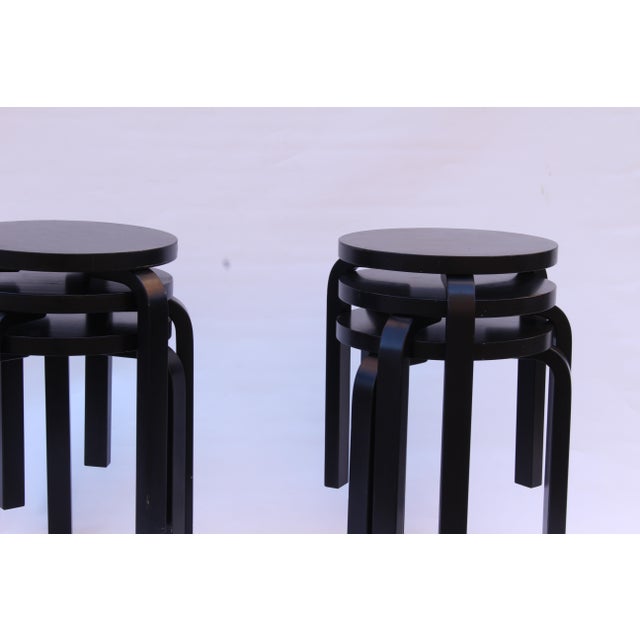 Black Model 60 Stools by Alvar Aalto for Artek, 2015, Set of 6 For Sale - Image 12 of 18