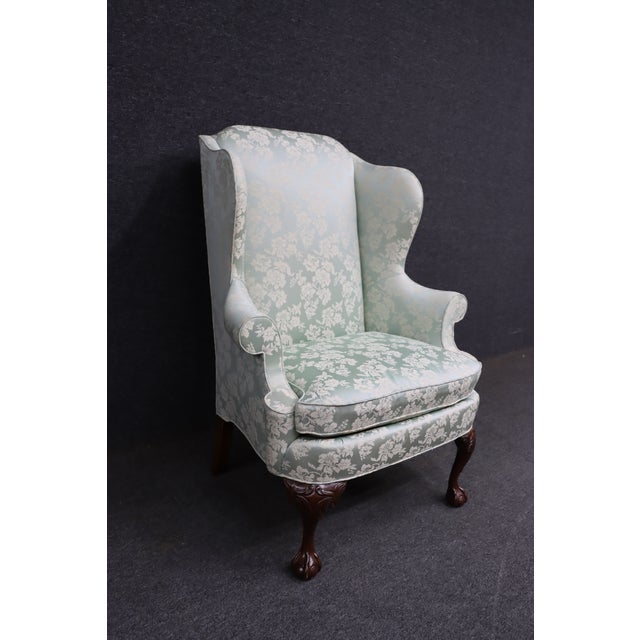 Chippendale Hickory Chair Chippendale-Style Wingback Chair For Sale - Image 3 of 11