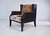 Christian Liaigre French Christian Liaigre for Holly Hunt Brown Leather & Velvet Chair For Sale - Image 4 of 16