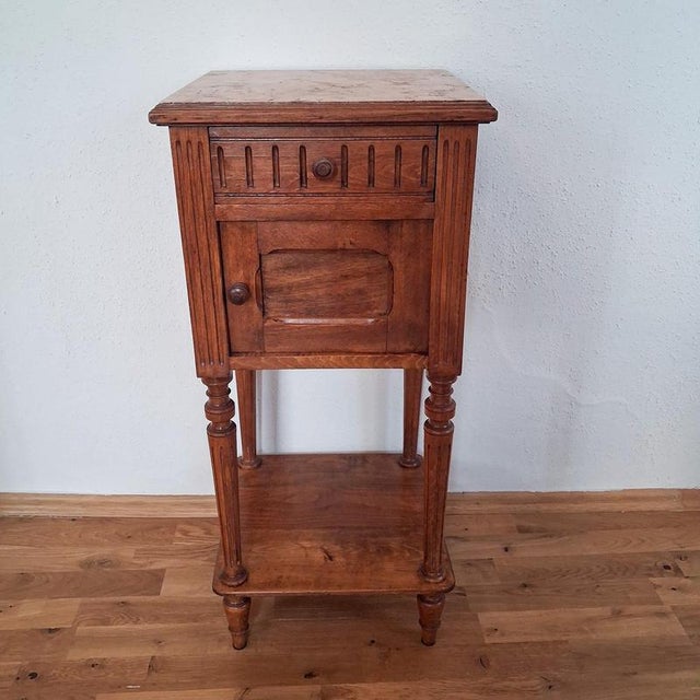Antique French Bedside Table with Marble Top For Sale - Image 3 of 18