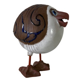 Susan Davis Cape Cod Art Pottery Handcrafted Seagull Bird Sculpture, Signed For Sale