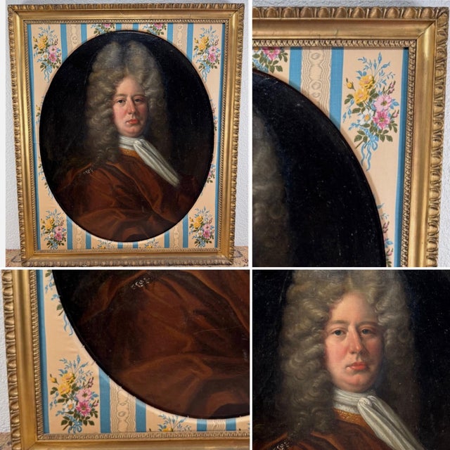 Portrait of a Baroque Gentleman Early 18th Century English School Oil on Canvas For Sale - Image 17 of 18