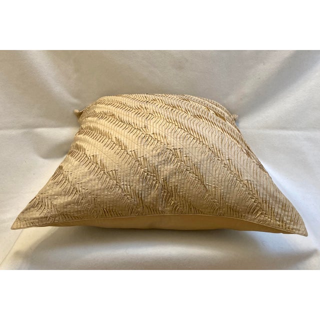 Modern Pleated Tuck Silk Euro Sham For Sale In New York - Image 6 of 7