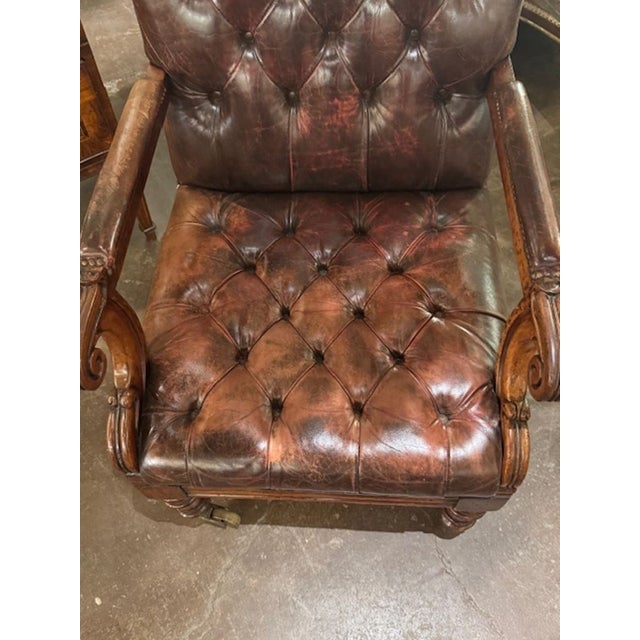 Traditional 19th Century Tufted English Chesterfield Chair For Sale - Image 3 of 8