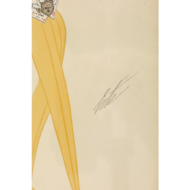 Erte (Romain De Tirtoff 1892-1990)Untitled Gouache, Signed Art Deco Illustration For Sale - Image 4 of 5