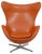Egg Chair in Original Cognac Leather by Arne Jacobsen, 2000s For Sale