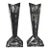 Rosenthal Crystal Madison Candlesticks Vintage Merrill Lynch Etched Bull Pair For Sale