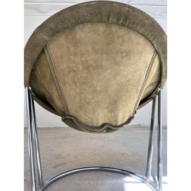 Model Sling Balloon Chair in Green Suede by Lusch & Co For Sale - Image 10 of 11