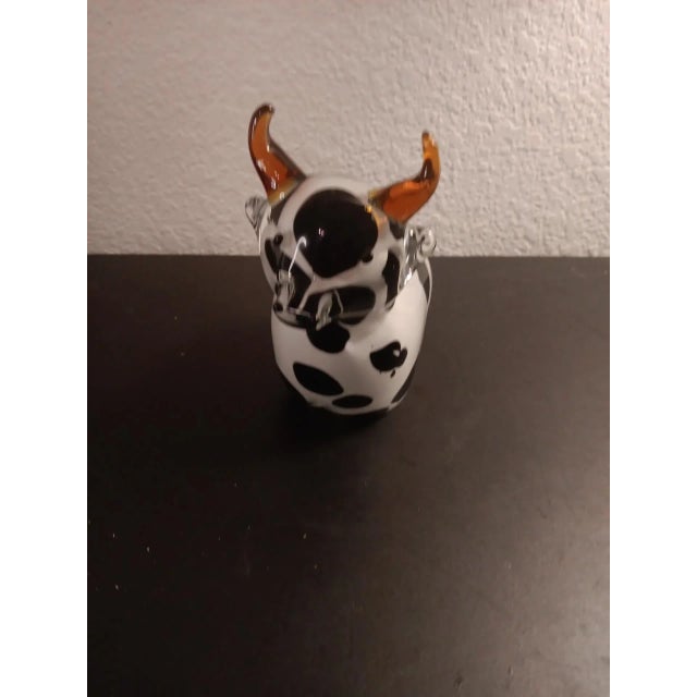 Italian 1980s Art Glass Cow Figurine For Sale - Image 3 of 6