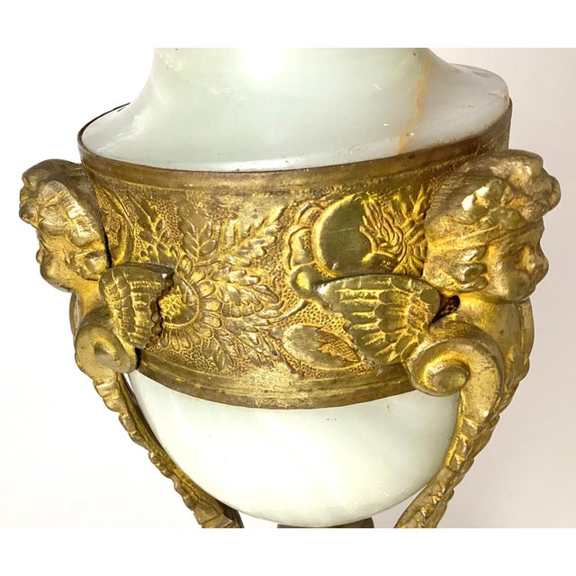 Early 20th Century French Gilt Bronze and Onyx Table Lamp For Sale - Image 9 of 12