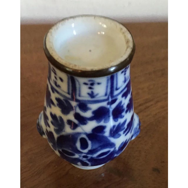 Ceramic Small 19th Century Chinese Blue & White Meiping Porcelain Vase with Lion Mask Handles For Sale - Image 7 of 11