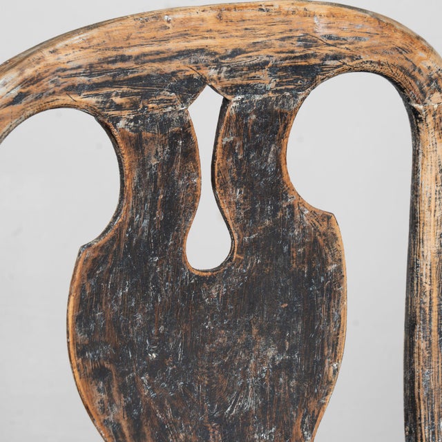 Pair, 19th Century Swedish Black Rococo Armchairs For Sale - Image 6 of 17