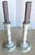 Mid-Century Modern Italian Hand-Painted Ceramic Floral Candlestick Holders - Pair For Sale - Image 3 of 9