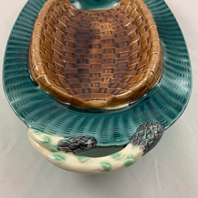 French Creil Et Montereau Trompe l'Oeil Asparagus Server C.1890 For Sale In Philadelphia - Image 6 of 13