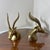 Solid Brass Antelope Gazelle Ram Head MCM Bookends Pair Vintage Heavy For Sale - Image 4 of 7
