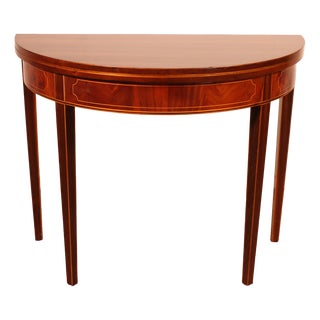 Console or Game Table in Inlaid Mahogany For Sale
