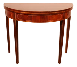 Console or Game Table in Inlaid Mahogany