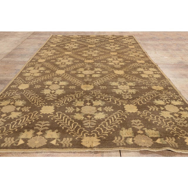 Vintage Turkish Oushak Rug, 04'11 X 09'04 For Sale - Image 9 of 11