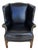 Classic Georgian Chippendale Black Leather Wingback Library Gentlemans Armchair For Sale