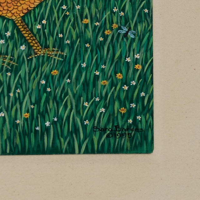 Vintage Painting of Roosters by Sara Barnes For Sale - Image 11 of 14