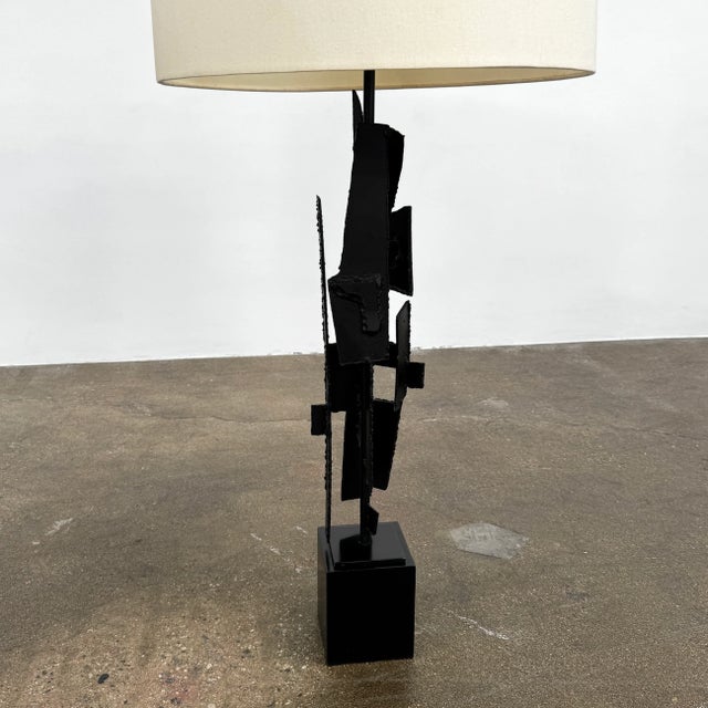 1960s Richard Barr Iron Brutalist Table Lamps for Laurel Lamp Co. - a Pair For Sale - Image 9 of 11