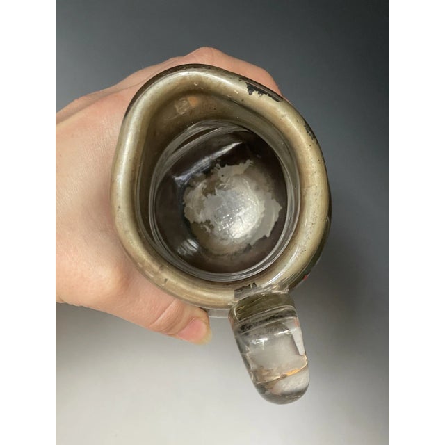 Rare Antique Mercury Glass Pitcher New England / Boston Sandwich Applied Handle For Sale - Image 9 of 11