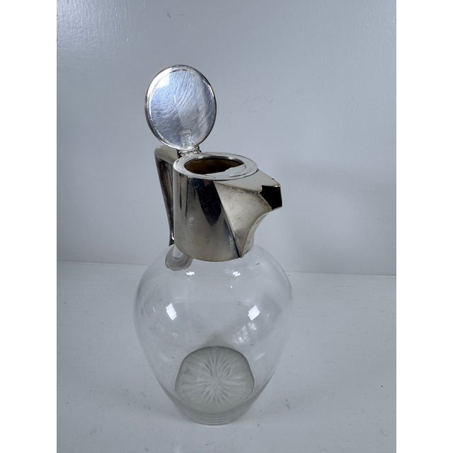 Early 20th Century Vintage Glass Wine Decanter With j.g.&s. Silver-Plate Mount For Sale - Image 5 of 7
