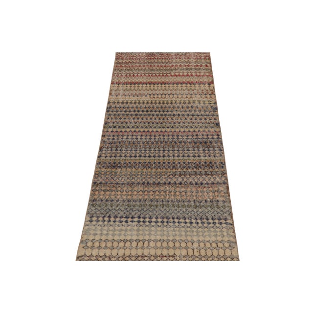 Traditional Vintage Zeki Müren Runner in Polychromatic Geometric Pattern - by Rug & Kilim For Sale - Image 3 of 8