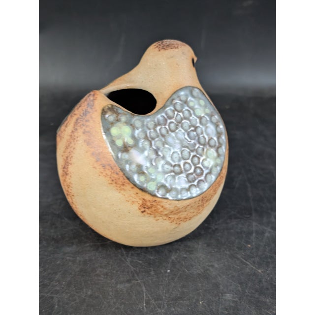 Mid-Century Modern Danish Studio Pottery Bud Vase of Bird, Glaze For Sale - Image 4 of 7