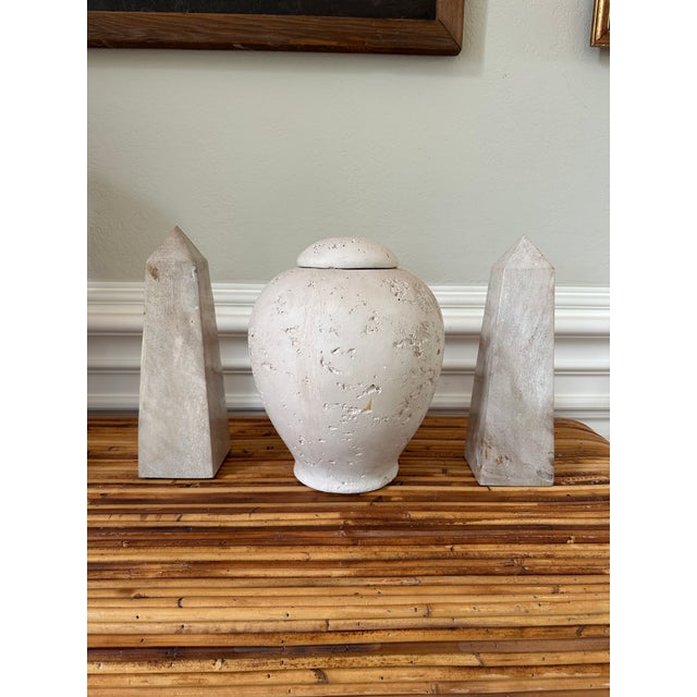 Vintage Plaster Ginger Jar in the Style of Flavia Montelupo For Sale - Image 14 of 15